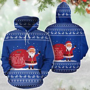 Santa claus says hello merry christmas hoodie 3d